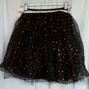 Disney Black Tulle Skirt with Orange Polka Dots
